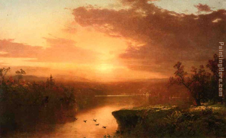 John Frederick Kensett Sunset over Lake George